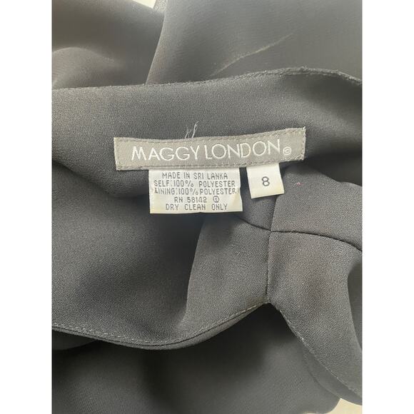 Vintage Maggy London Pinup Style Feminine Dress black Small/ medium - Picture 8 of 8
